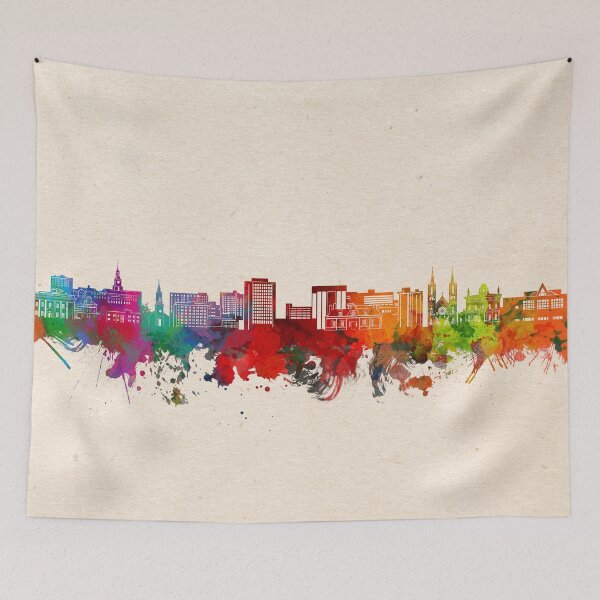 Item preview, macon skyline watercolor 2 designed and sold by BekimART2.