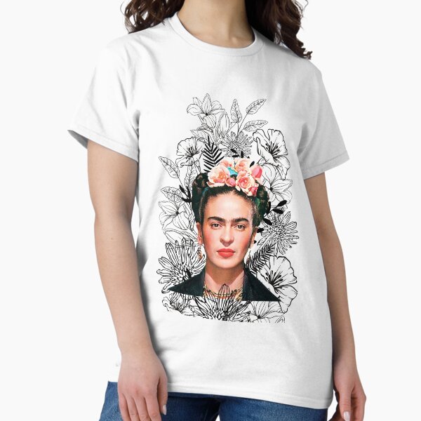 Item preview, Frida Kahlo print, black and white flowers designed and sold by Adriana C (All about Frida).