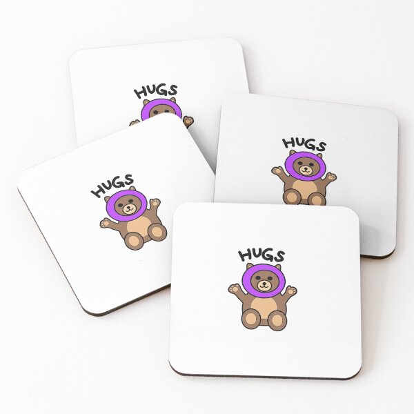 Item preview, Bear giving and getting hugs in a purple hat designed and sold by lovethehomies.