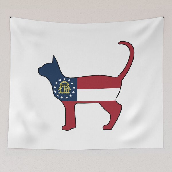 Item preview, State of Georgia Flag for Cat Lovers designed and sold by Gsallicat.