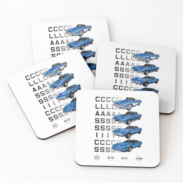 Item preview, CORVETTE CLASSICS 1 - C1 C2 C3 C4 - CHEVROLET - BLUE BLACK designed and sold by Cars Illustrator.