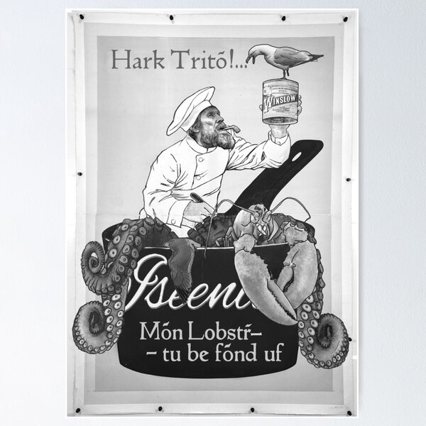Item preview, The Lighthouse vintage canned lobster poster ( yer fond of me lobster ! ) designed and sold by AwkwardBadger.