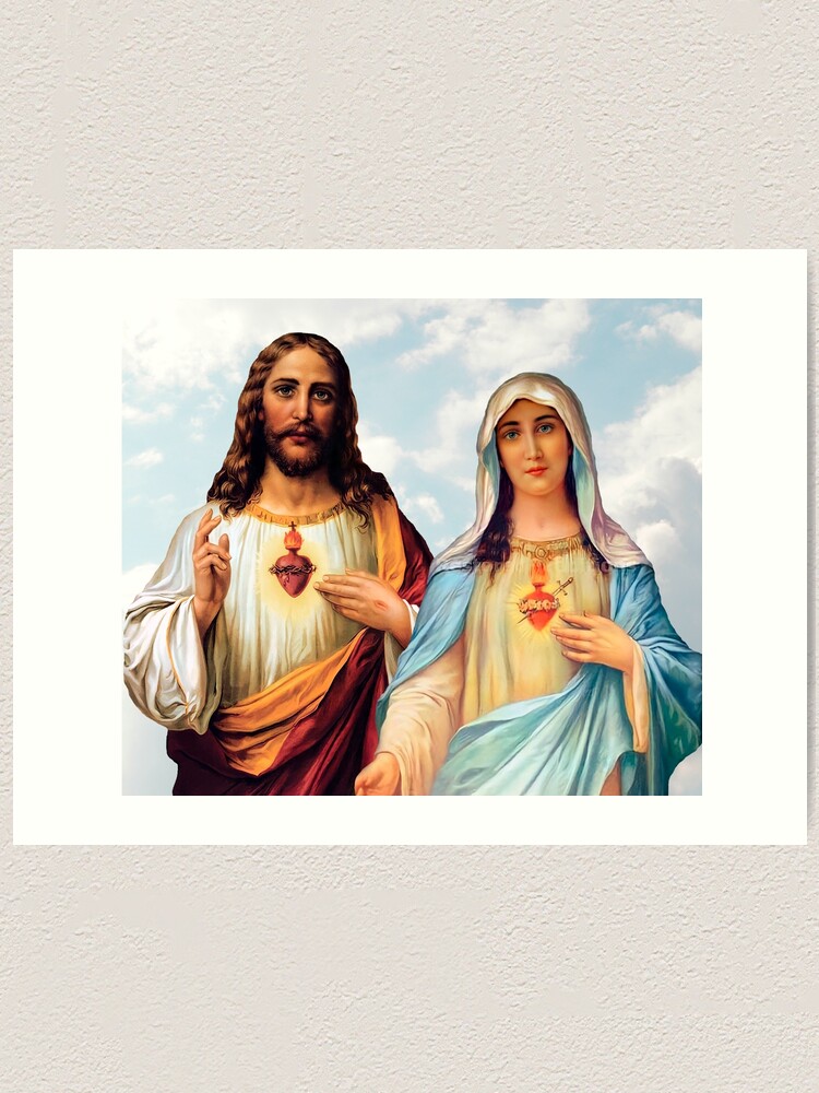Sacred Heart of Jesus + Immaculate Heart of Mary | Art Print