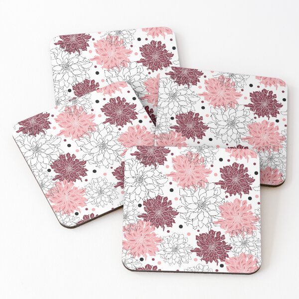 Item preview, Pattern with dahlia silhouettes designed and sold by andrutza-design.