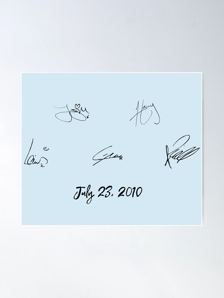 One Direction Signatures and Date