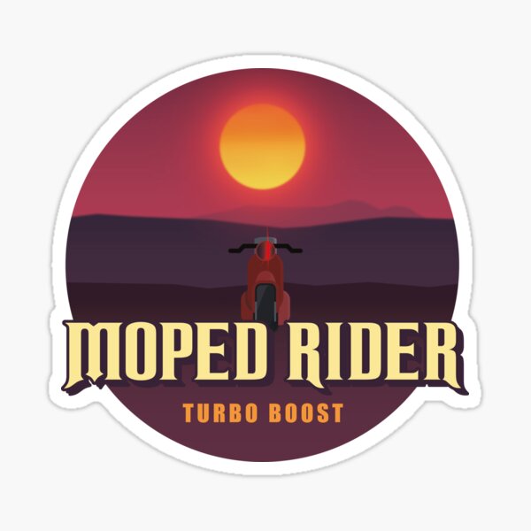 Moped Rider Retro Mofa Roller 80er Vintage Sticker