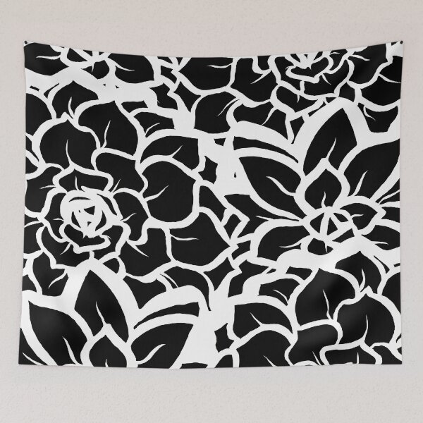 Item preview, Black and White Petal Punch - Digitally Illustrated Abstract Flower Pattern for Home Decor, Clothing Fabric, Curtains, Bedding, Pillows, Upholstery, Phone Cases and Stationary designed and sold by cherdoodles.