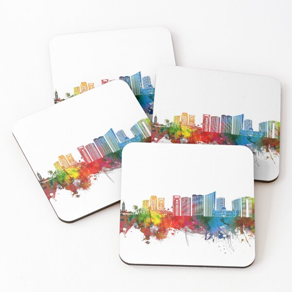 Item preview, honolulu skyline watercolor designed and sold by BekimART2.