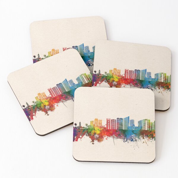 Item preview, honolulu skyline watercolor 2 designed and sold by BekimART2.