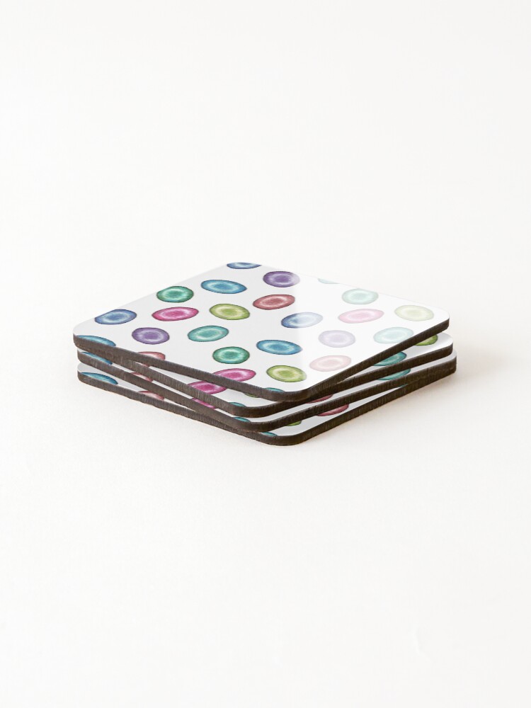 Thumbnail 4 of 5, Coasters (Set of 4), Colourful Geode Pattern designed and sold by RachaelBrearton.