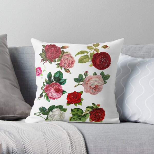 Ornamental Pattern With Red Color Throw Pillow