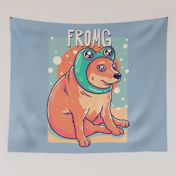 Item preview, Fromg Cheems | Yellow | Shibe | Shiba Inu | Baby Cheems | Frog Pepe | Wacky and Uncharacteristic Ironic Dank Meme Bonk designed and sold by Any Color Designs.
