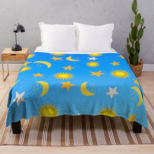 Item preview, Sun, Moon, Stars on sky blue background designed and sold by TheCatmeow2000.