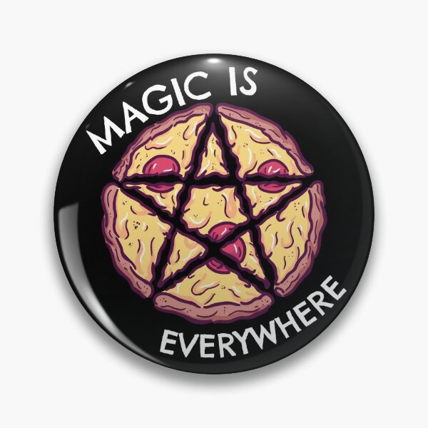 Item preview, Magic Is Everywhere, Pizza Pentagram (White Text) designed and sold by SquishStitches.