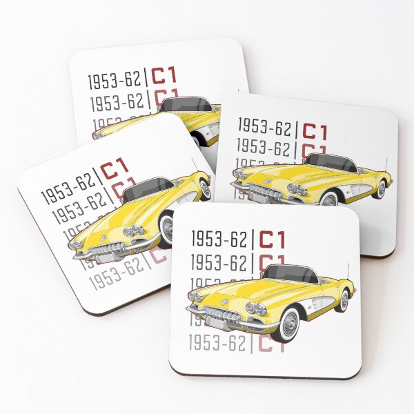 Item preview, CORVETTE C1 - CHEVROLET - CLASSIC - YELLOW designed and sold by Cars Illustrator.