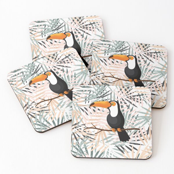 Item preview, Tropical Toucan with palm trees  designed and sold by Tati Tamura.