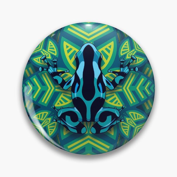 Item preview, Blue Poison Dart Frog on Jungle Leaves Mandala designed and sold by Caitlin Cahill.