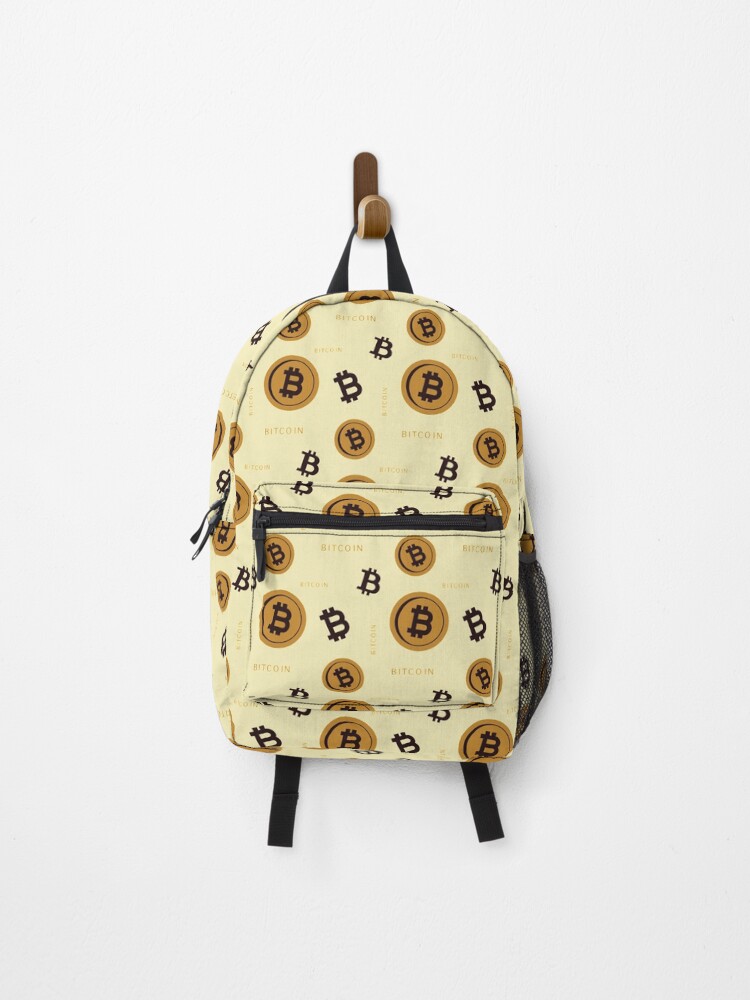 Thumbnail 1 of 3, Backpack, Bitcoin Pattern Gold designed and sold by infleims.