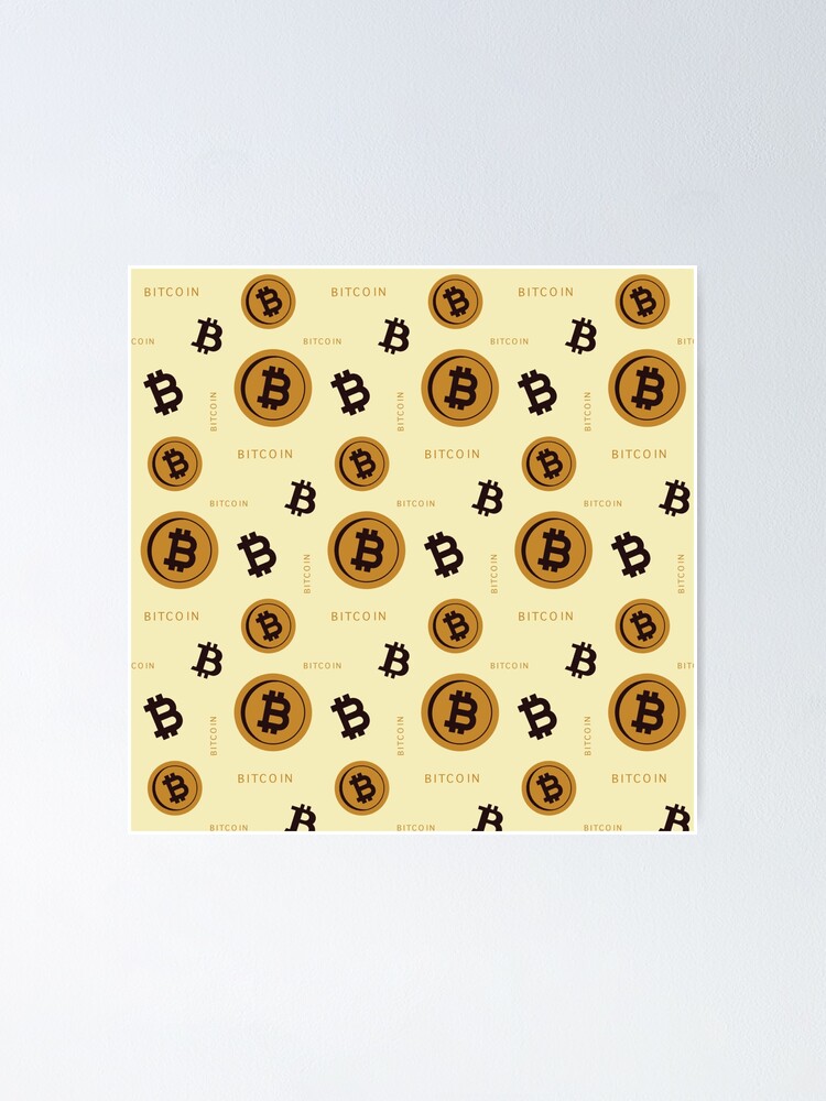 Thumbnail 1 of 3, Poster, Bitcoin Pattern Gold designed and sold by infleims.