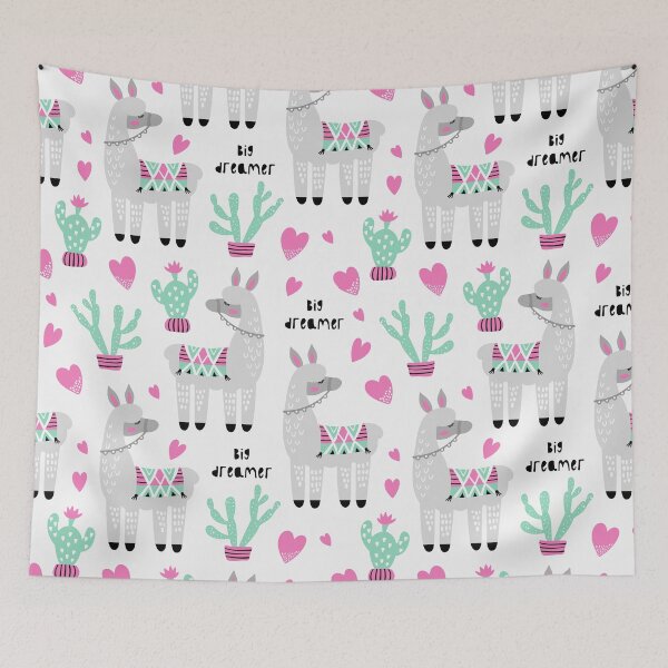 Item preview, Cute llama and cactus pattern designed and sold by della95.