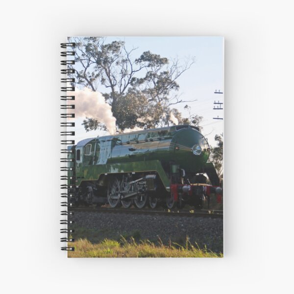 3801 Australian Steam Train being tested along Piction to Goulburn line, Braemar NSW Spiral Notebook