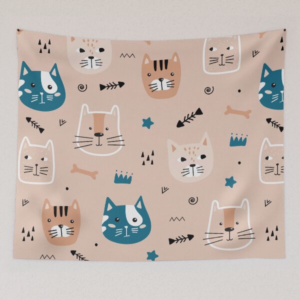 Item preview, Hand drawn cute cat pattern designed and sold by della95.