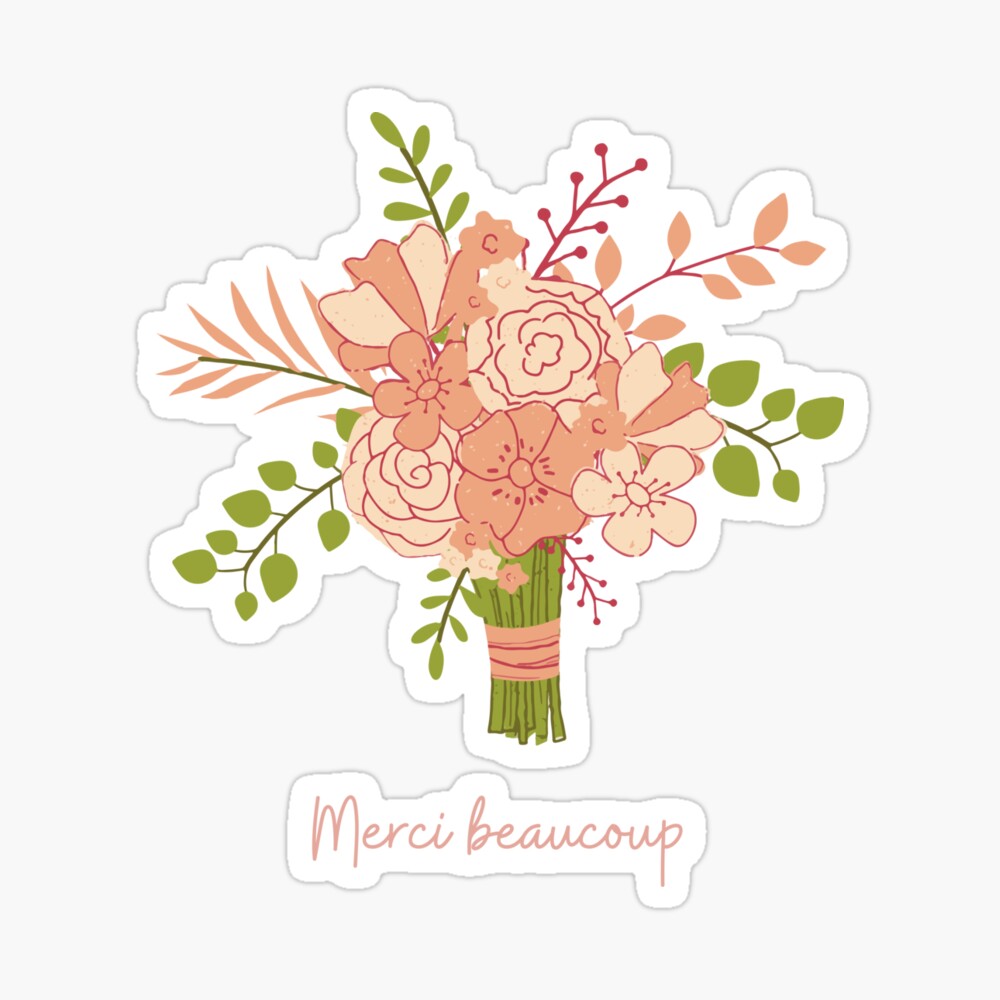 Merci beaucoup french thank you greeting card Vector Image