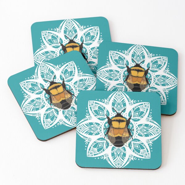 Item preview, Bumblebee Mandala Flower - Endangered Species - Rusty Patched Bumblebee designed and sold by Caitlin Cahill.