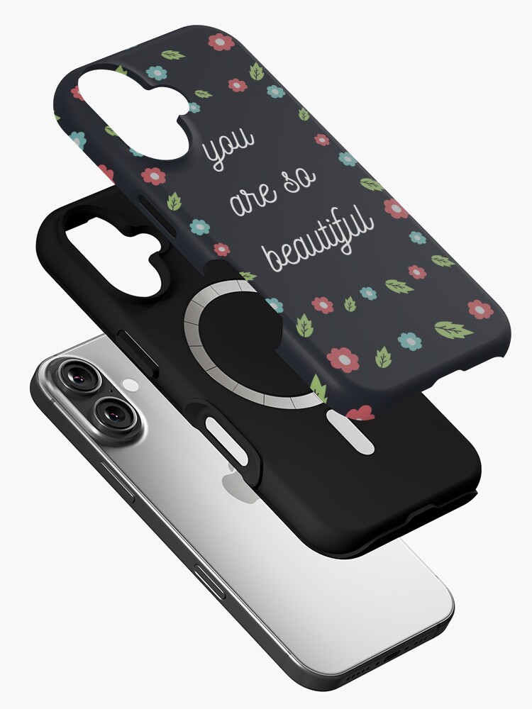 Thumbnail 2 of 4, iPhone Case, "You are so beautiful" with Flowers designed and sold by DesignsbyEH.