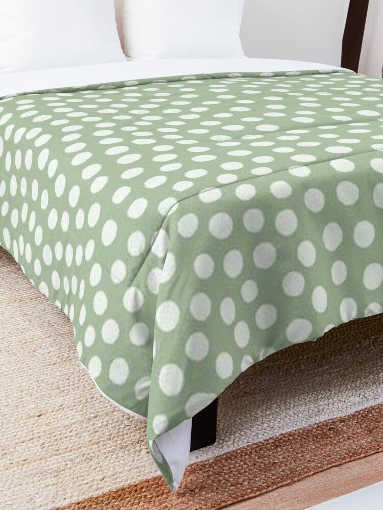 sage green polka dots