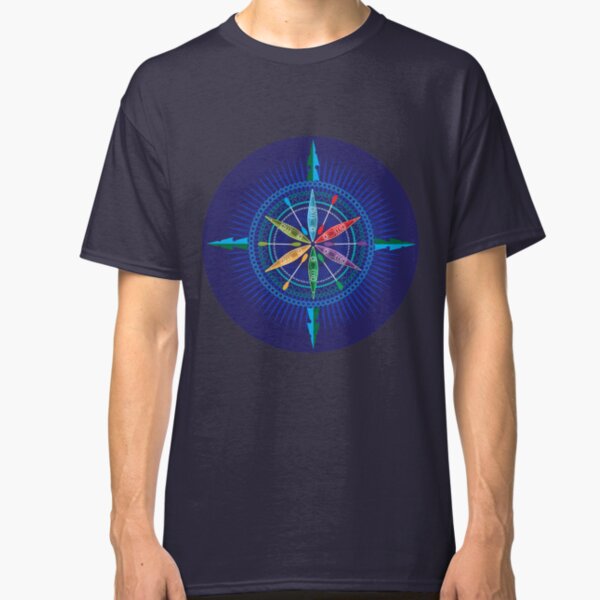 Kayak Compass Rose on blue Classic T-Shirt