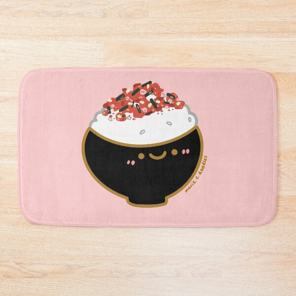 Item preview, Kawaii Happy Japanese rice Cherry Blossom furikake rice seasoning bowl designed and sold by Marie-c-doodles.