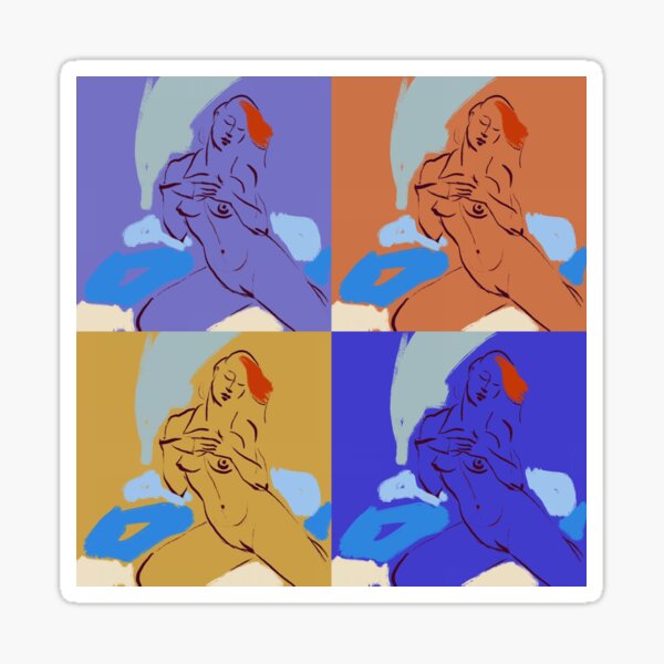 Color Block series: Her Red Hair Sticker
