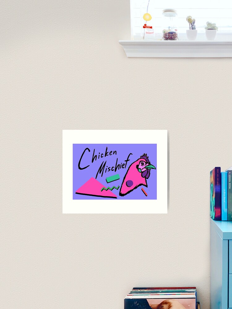 Thumbnail 2 of 3, Art Print, Chicken Mischief designed and sold by kittenry.