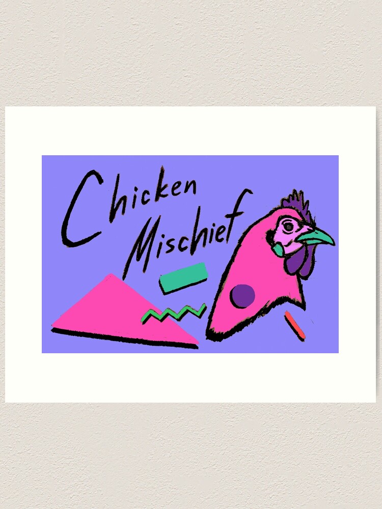 Thumbnail 1 of 3, Art Print, Chicken Mischief designed and sold by kittenry.