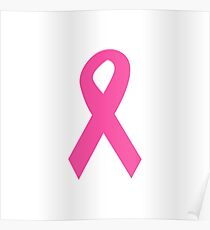 Dark Pink Ribbon Poster