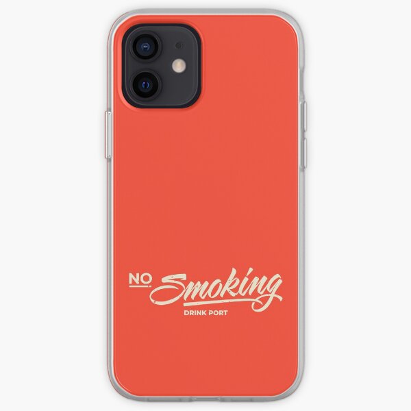 Vintage Retro No Smoking No Cigarettes Drink Étiquette de logo Porto Wine Coque souple iPhone