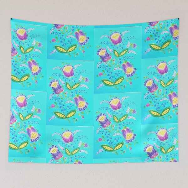 Item preview, Azure And Violet Flower Garden designed and sold by oksanarozmay.