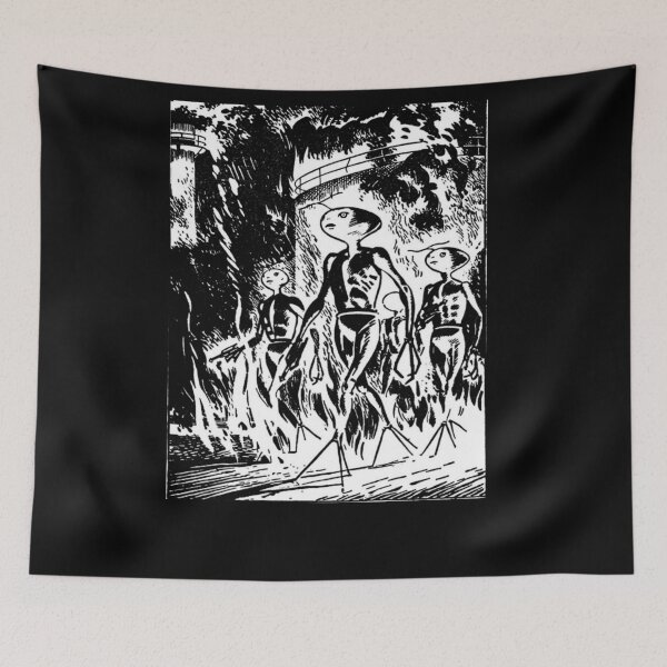 Item preview, The Visitors Have Arrived - Alien Anime Invasion Retro Horror  designed and sold by Organic Creeps.