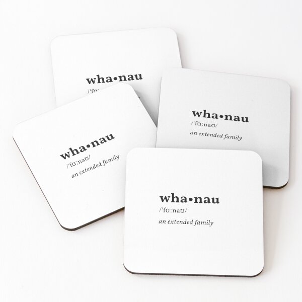 Item preview, Definition of Whanau (black on white) designed and sold by Wild Blue Designs NZ.
