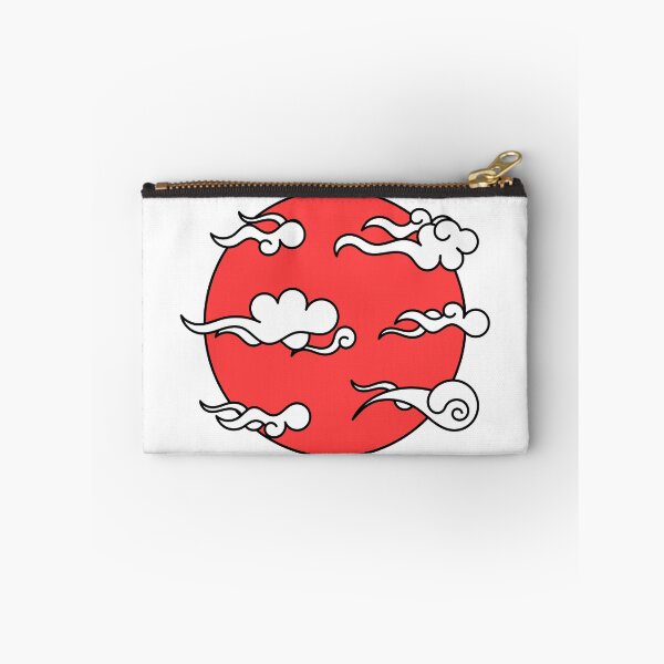 Item preview, Japanese Wind Clouds Line Art with Red Sun and White Clouds designed and sold by Qestro.
