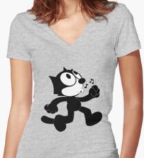 Felix the cat Women's Fitted V-Neck T-Shirt