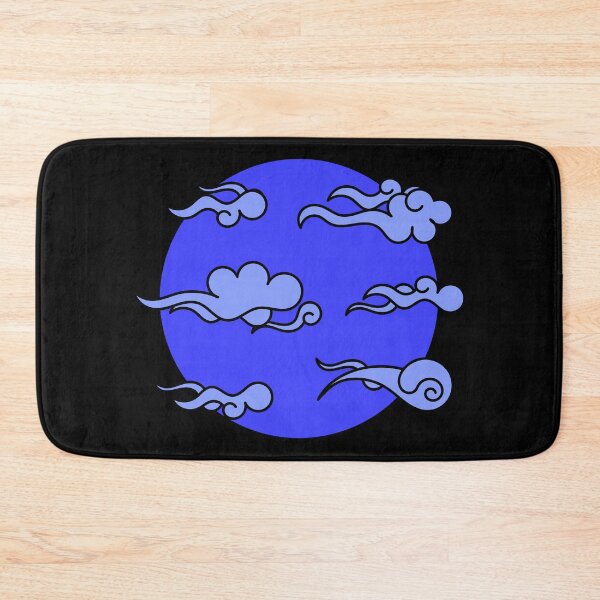 Item preview, Japanese Wind Clouds Line Art Blue designed and sold by Qestro.