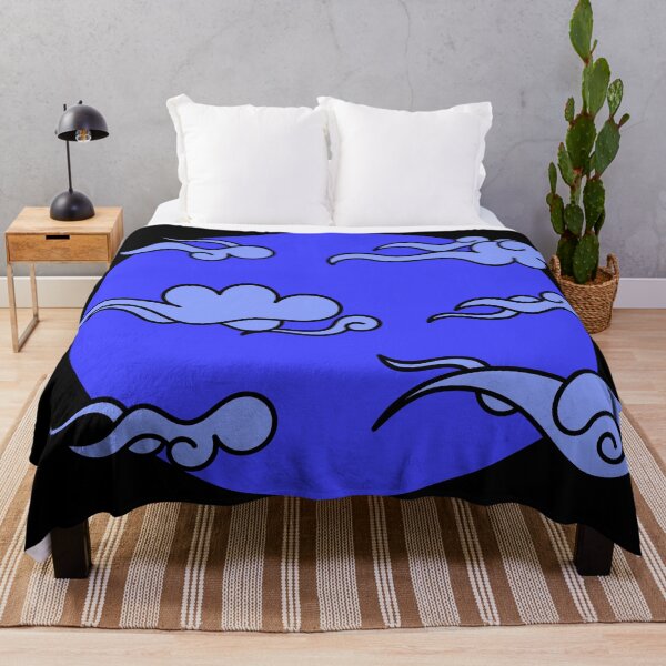 Item preview, Japanese Wind Clouds Line Art Blue designed and sold by Qestro.