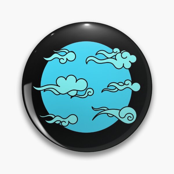 Item preview, Japanese Wind Clouds Line Art Sky Blue designed and sold by Qestro.