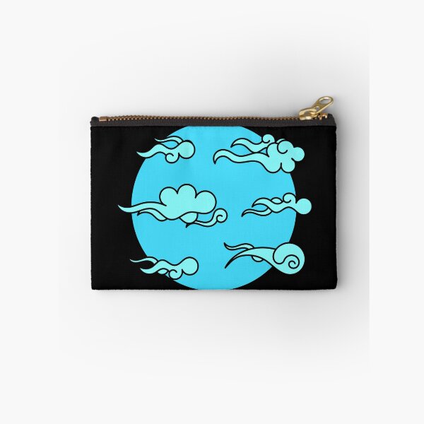 Item preview, Japanese Wind Clouds Line Art Sky Blue designed and sold by Qestro.