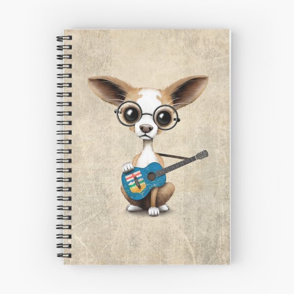 Item preview, Cute Chihuahua Playing Alberta Flag Guitar designed and sold by JeffBartels.