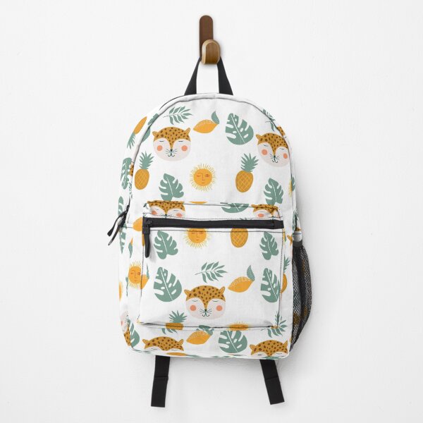 Item preview, Bohemian Aesthetic Cheetah, Monstera, Pineapple White Background designed and sold by DesignLabMedia.