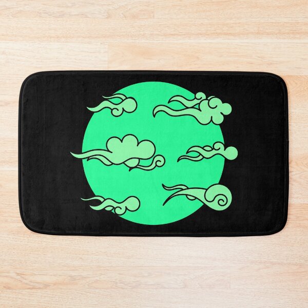 Item preview, Japanese Wind Clouds Line Art Turquoise designed and sold by Qestro.