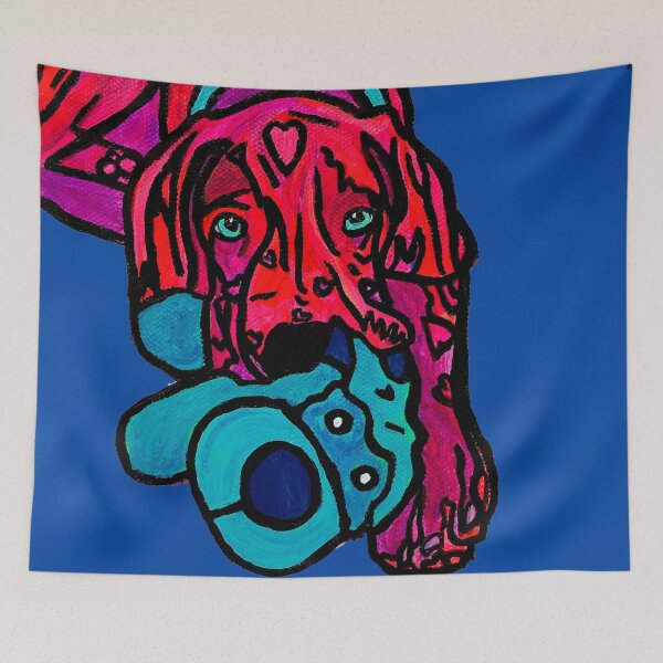 Item preview, Great Dane Rufus over Blue designed and sold by Amanda A. Anthony.